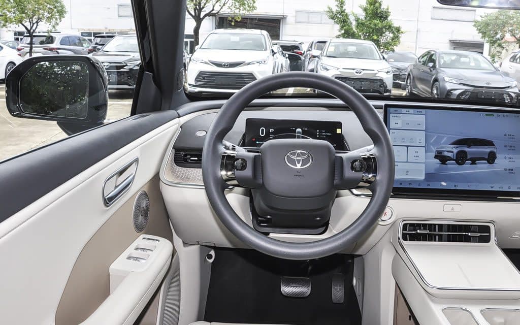 2025 Toyota bZ3X 430 Air+ electric SUV — driver's cockpit, export from China