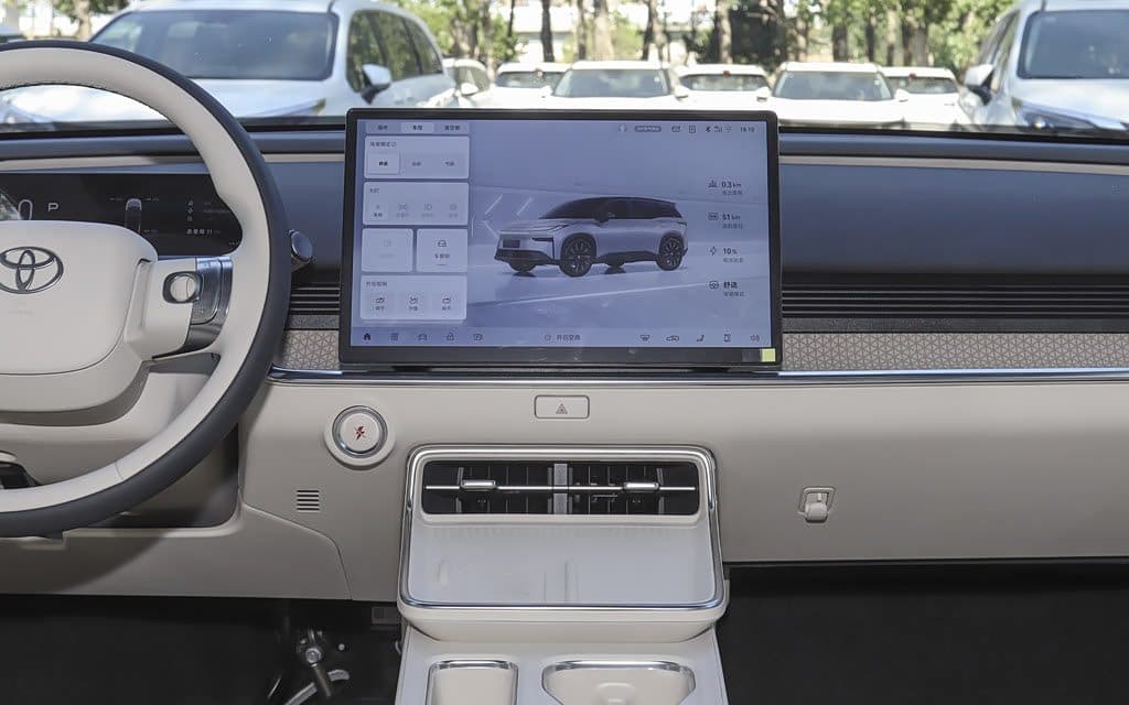 2025 Toyota bZ3X 520 Pro LiDAR electric SUV — driver's cockpit, export from China