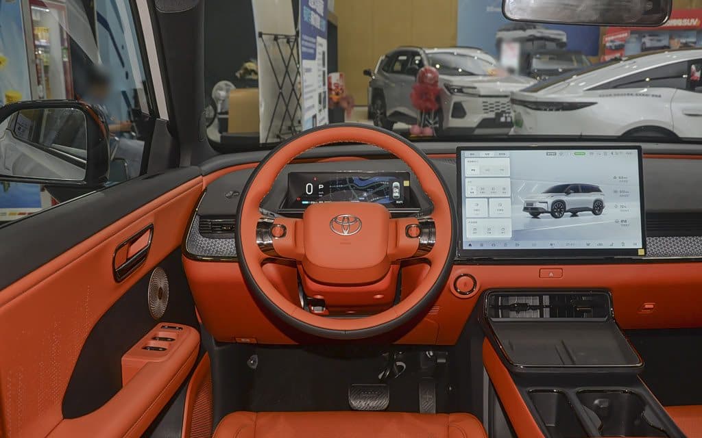 2026 Toyota bZ3X 520 Pro electric SUV — driver's cockpit, export from China