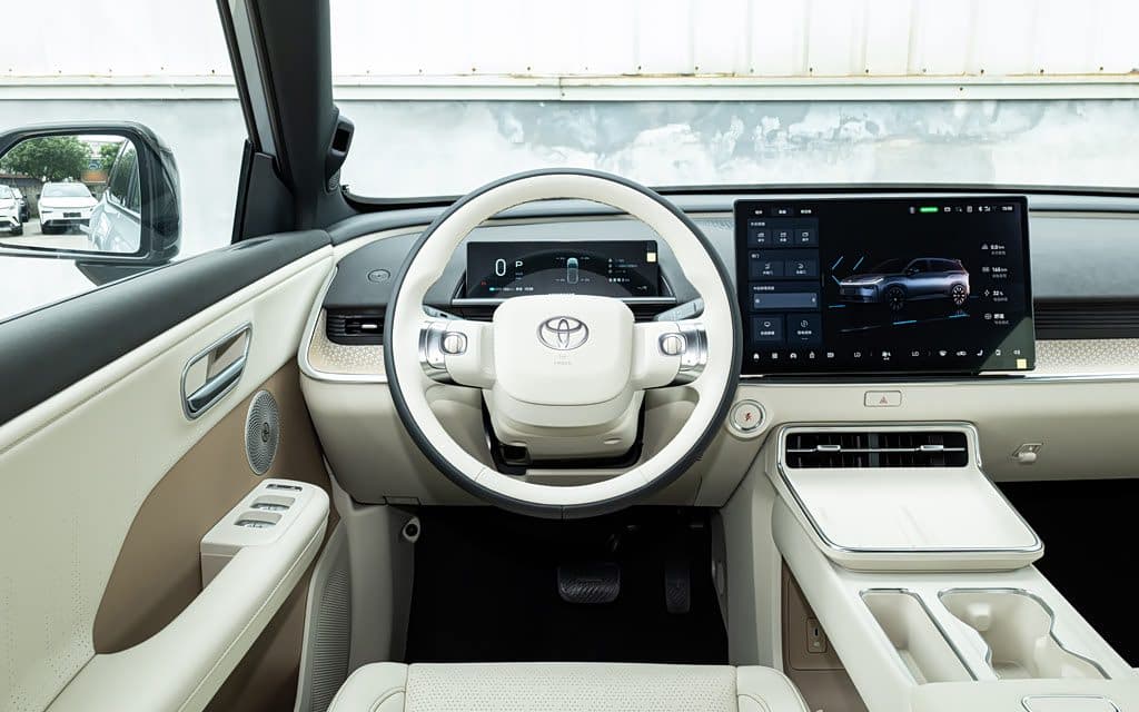 2026 Toyota bZ3X 520 Pro+ electric SUV — driver's cockpit, export from China