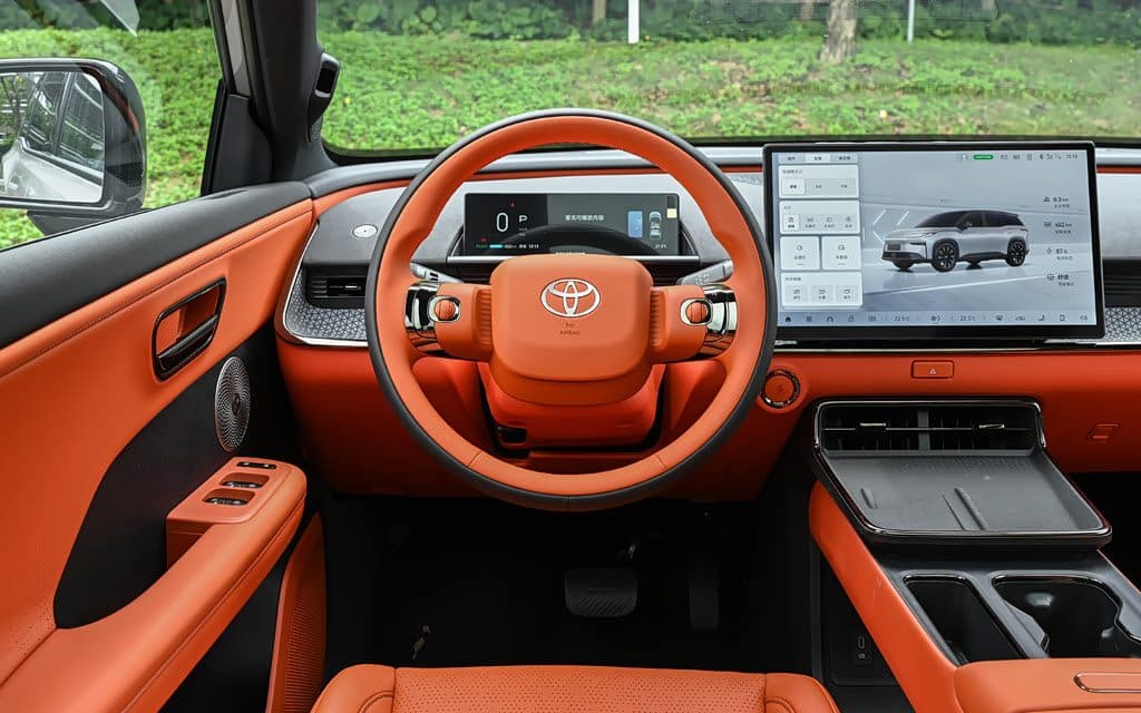 2026 Toyota bZ3X 520 Pro+ LiDAR electric SUV — driver's cockpit, export from China